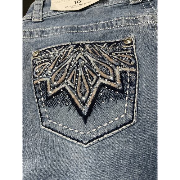 NWT Copper Flash Women's Cowgirl Boho Western Curvy Bootcut Beaded Jeans 10 - Picture 8 of 11